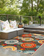 Gray 4' 1 x 6' 1 Outdoor Casablanca Rectangle Area Rug Weather Resistant for Patio, Deck, Terrace, Balcony, Porch Polypropylene Vivid Colorful Modern Carpet for Sale at Rug Engine