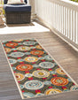 Gray 2' x 8' Outdoor Casablanca Runner Area Rug Weather Resistant for Patio, Deck, Terrace, Balcony, Porch Polypropylene Vivid Colorful Modern Carpet for Sale at Rug Engine