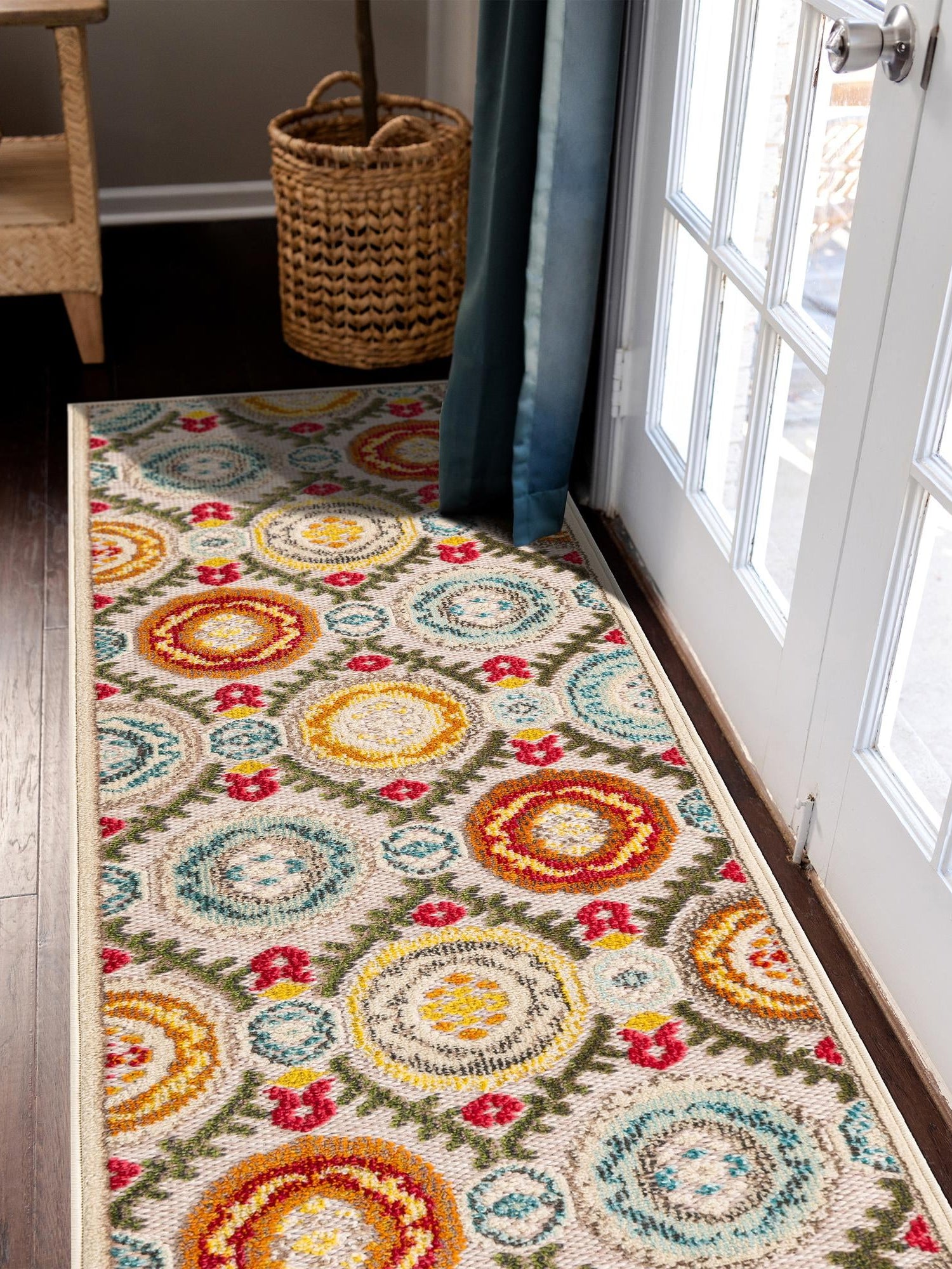 Ivory Beige 2' x 8' Outdoor Casablanca Runner Area Rug Weather Resistant for Patio, Deck, Terrace, Balcony, Porch Polypropylene Vivid Colorful Modern Carpet for Sale at Rug Engine