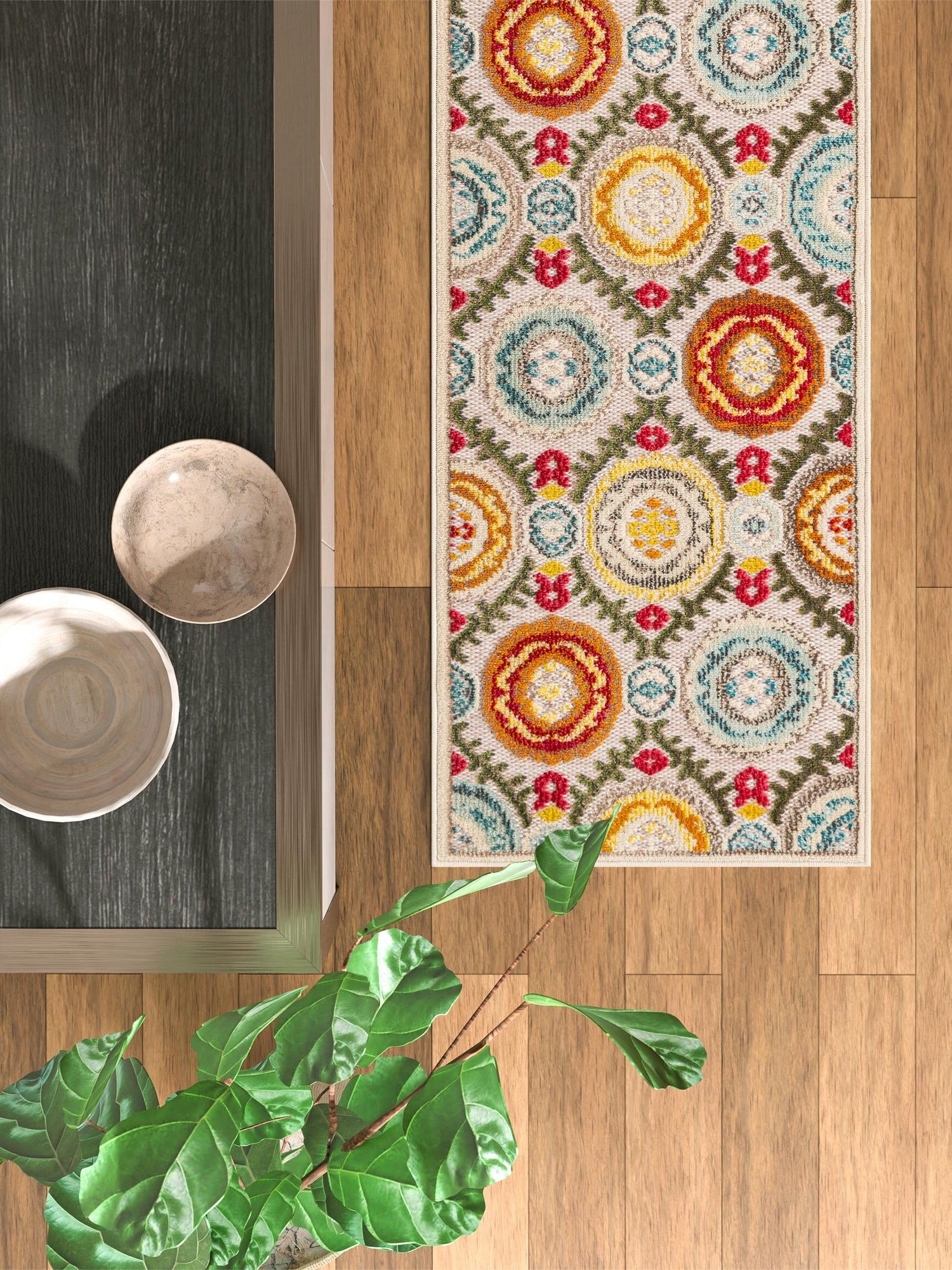 Ivory Beige 2' x 8' Outdoor Casablanca Runner Area Rug Weather Resistant for Patio, Deck, Terrace, Balcony, Porch Polypropylene Vivid Colorful Modern Carpet for Sale at Rug Engine
