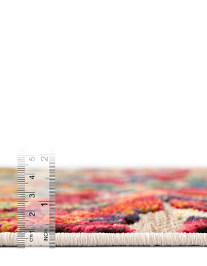 Multicolor 4' 1 x 6' 1 Outdoor Casablanca Rectangle Area Rug Weather Resistant for Patio, Deck, Terrace, Balcony, Porch