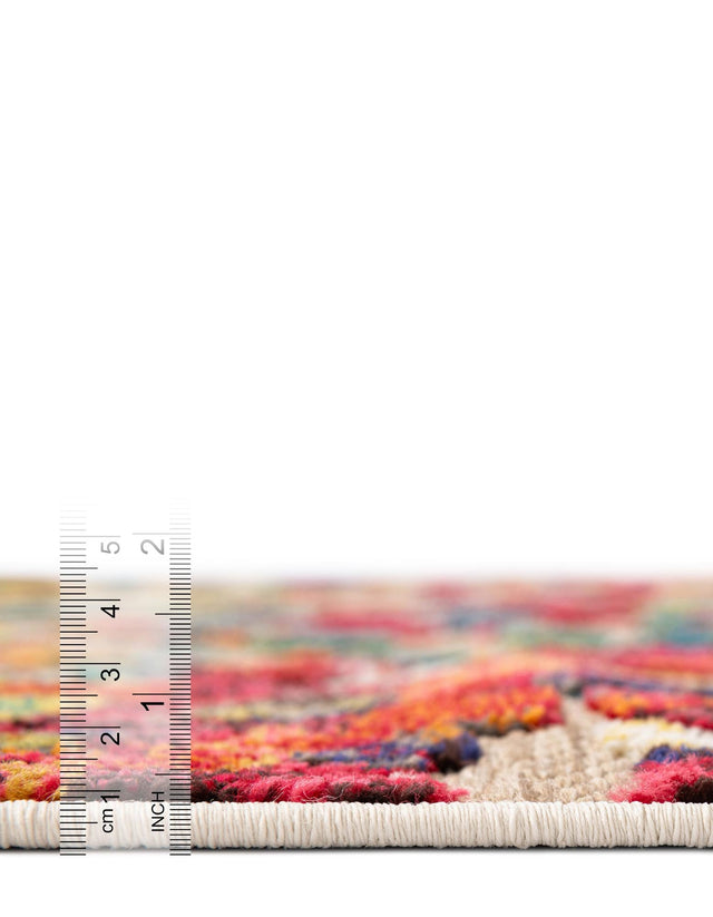 Multicolor 4' 1 x 6' 1 Outdoor Casablanca Rectangle Area Rug Weather Resistant for Patio, Deck, Terrace, Balcony, Porch