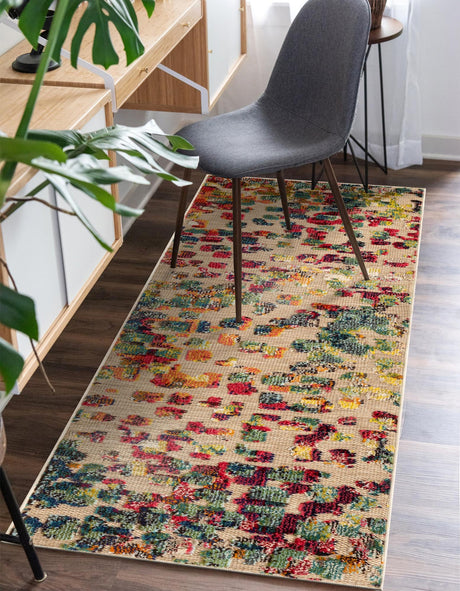 Multicolor 2' 7 x 12' Outdoor Casablanca Runner Area Rug Weather Resistant for Patio, Deck, Terrace, Balcony, Porch Polypropylene Vivid Colorful Modern Carpet for Sale at Rug Engine