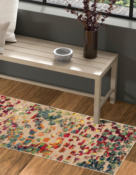 Multicolor 2' x 8' Outdoor Casablanca Runner Area Rug Weather Resistant for Patio, Deck, Terrace, Balcony, Porch Polypropylene Vivid Colorful Modern Carpet for Sale at Rug Engine