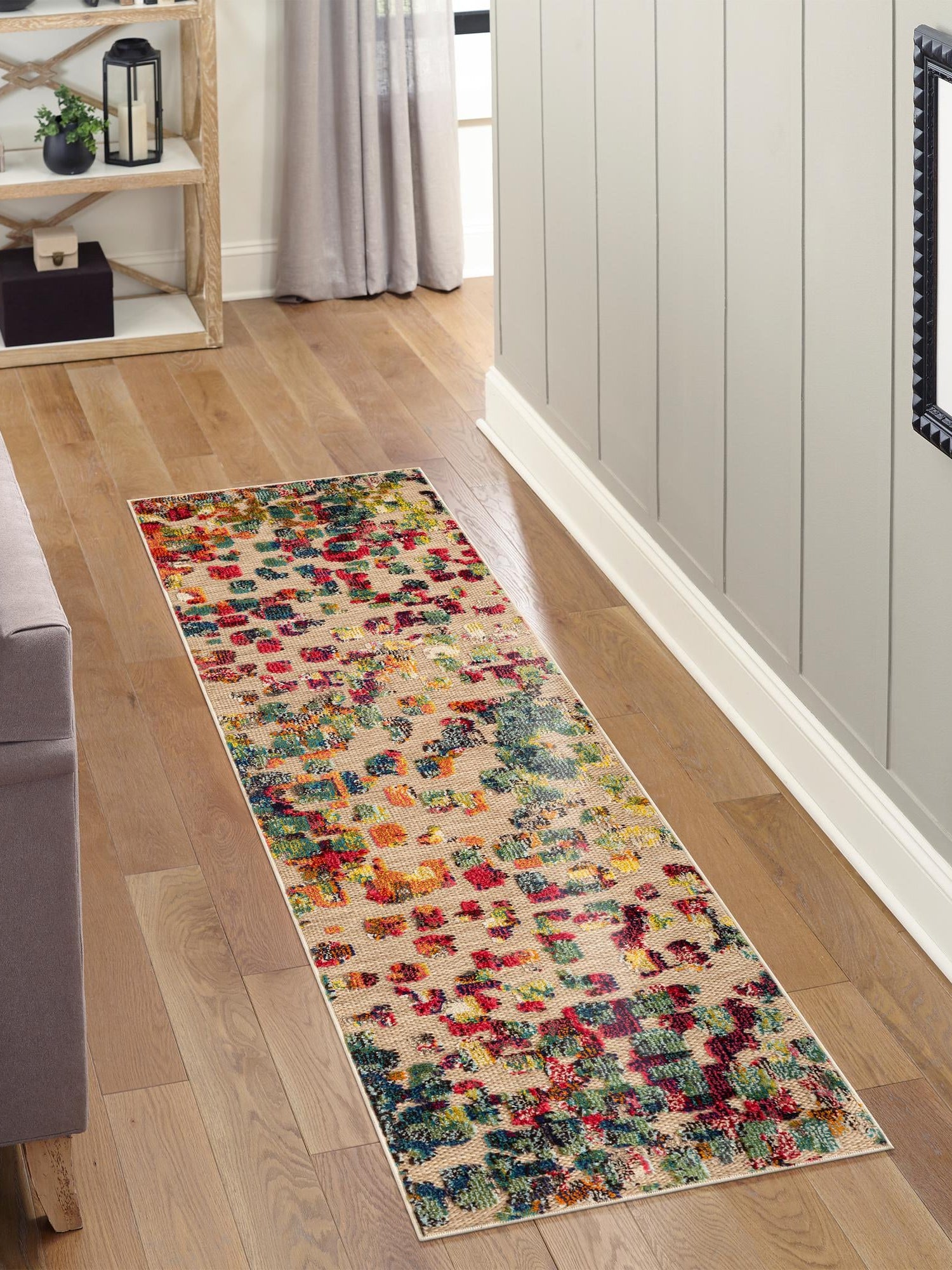 Multicolor 2' x 8' Outdoor Casablanca Runner Area Rug Weather Resistant for Patio, Deck, Terrace, Balcony, Porch Polypropylene Vivid Colorful Modern Carpet for Sale at Rug Engine