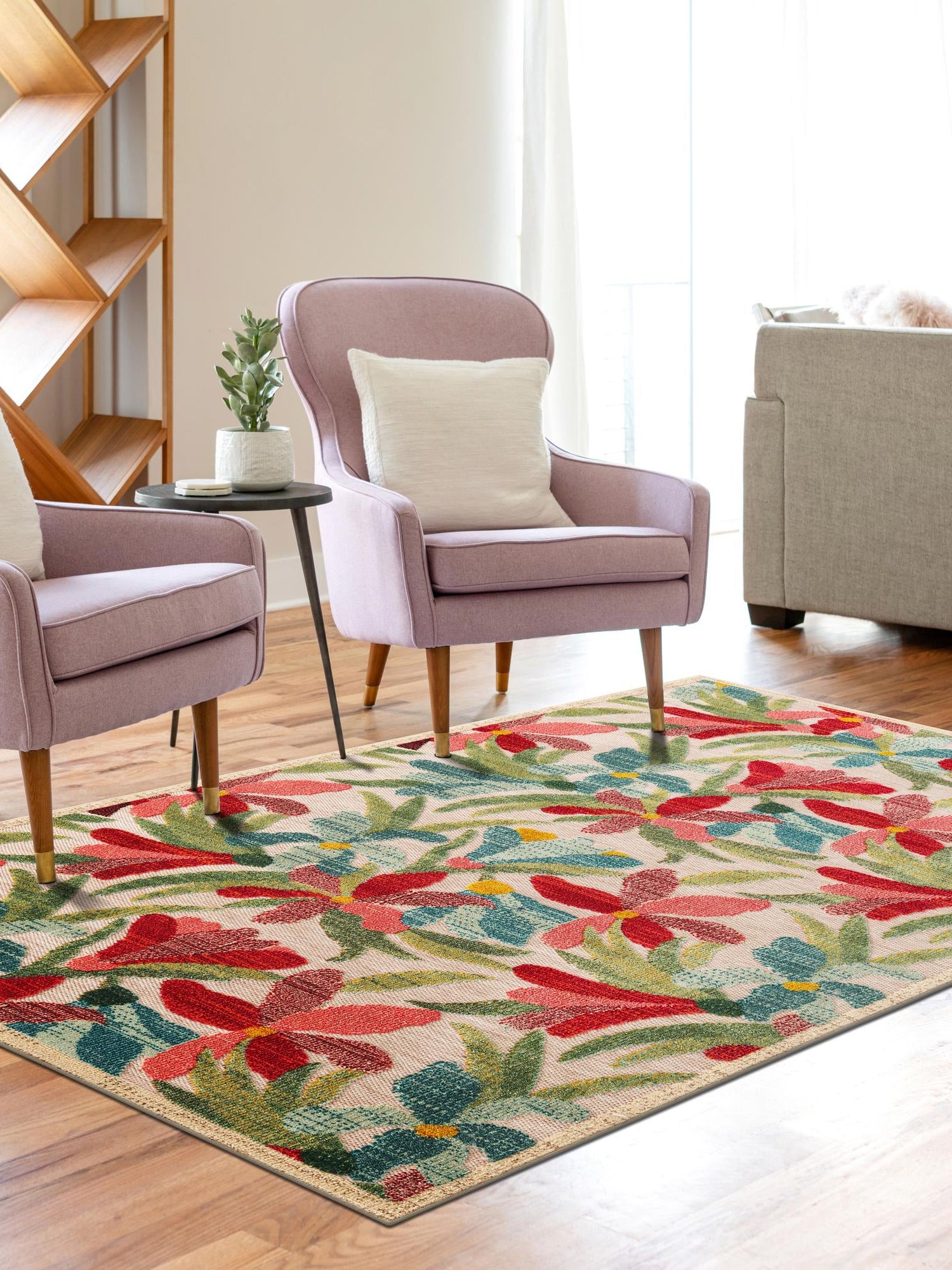 Multicolor 4' 1 x 6' 1 Outdoor Casablanca Rectangle Area Rug Weather Resistant for Patio, Deck, Terrace, Balcony, Porch Polypropylene Vivid Colorful Modern Carpet for Sale at Rug Engine