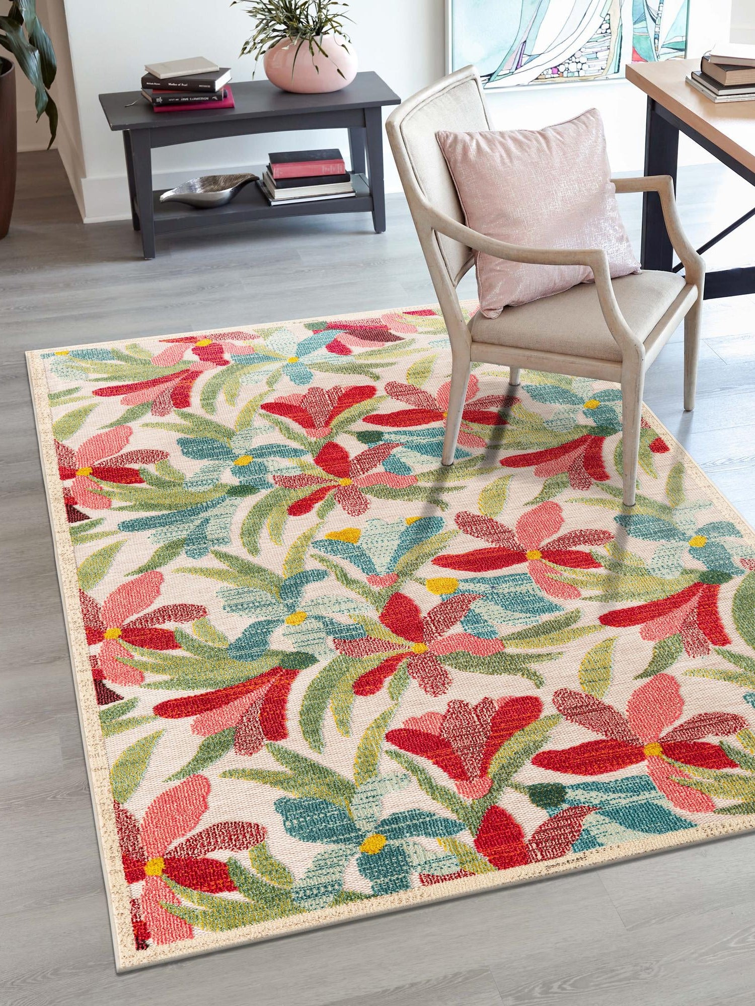 Multicolor 9' x 12' Outdoor Casablanca Rectangle Area Rug Weather Resistant for Patio, Deck, Terrace, Balcony, Porch Polypropylene Vivid Colorful Modern Carpet for Sale at Rug Engine