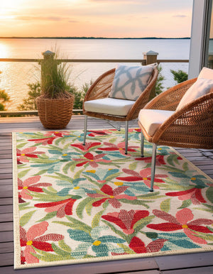 Multicolor 2' x 3' 1 Outdoor Casablanca Rectangle Area Rug Weather Resistant for Patio, Deck, Terrace, Balcony, Porch Polypropylene Vivid Colorful Modern Carpet for Sale at Rug Engine