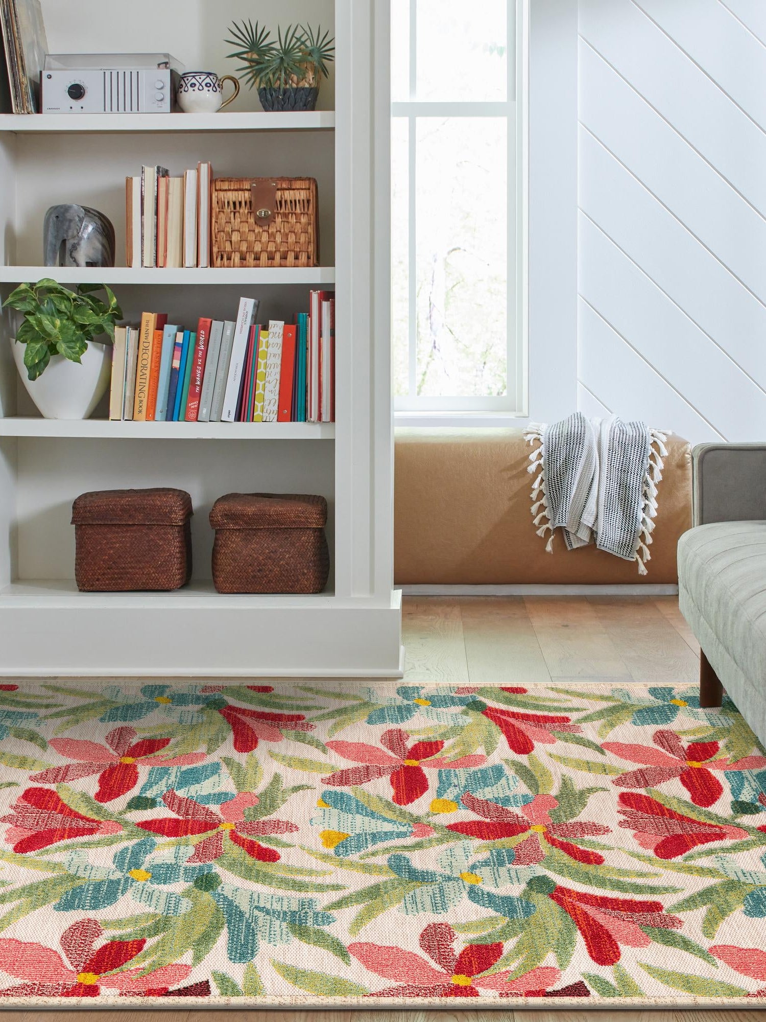 Multicolor 6' 1 x 9' Outdoor Casablanca Rectangle Area Rug Weather Resistant for Patio, Deck, Terrace, Balcony, Porch Polypropylene Vivid Colorful Modern Carpet for Sale at Rug Engine