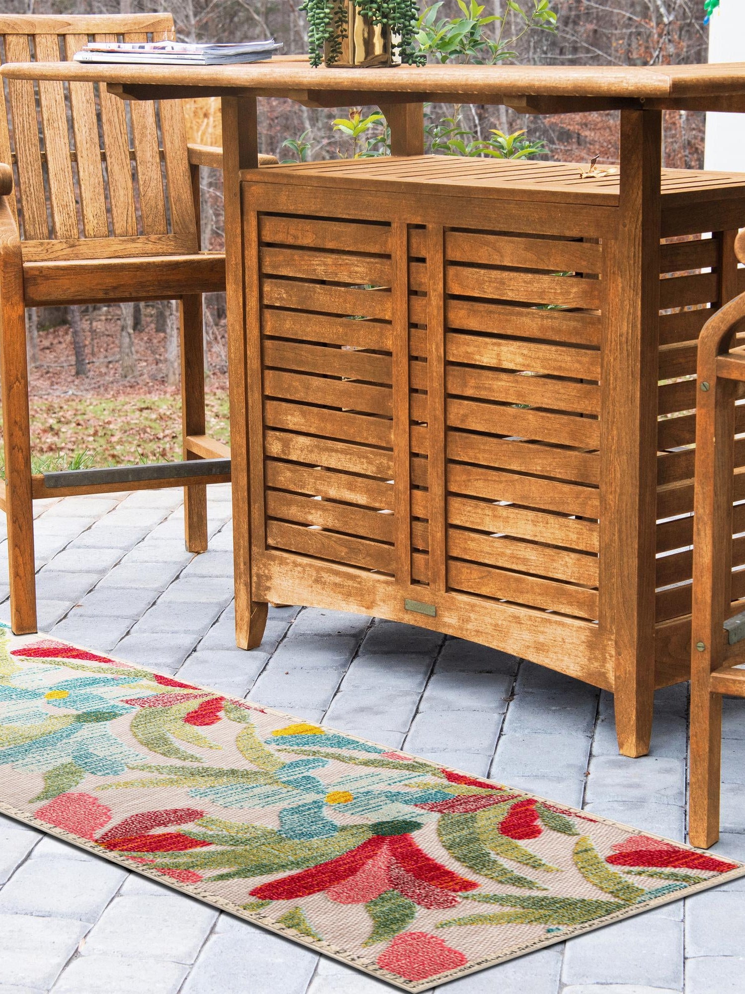 Multicolor 2' x 8' Outdoor Casablanca Runner Area Rug Weather Resistant for Patio, Deck, Terrace, Balcony, Porch Polypropylene Vivid Colorful Modern Carpet for Sale at Rug Engine