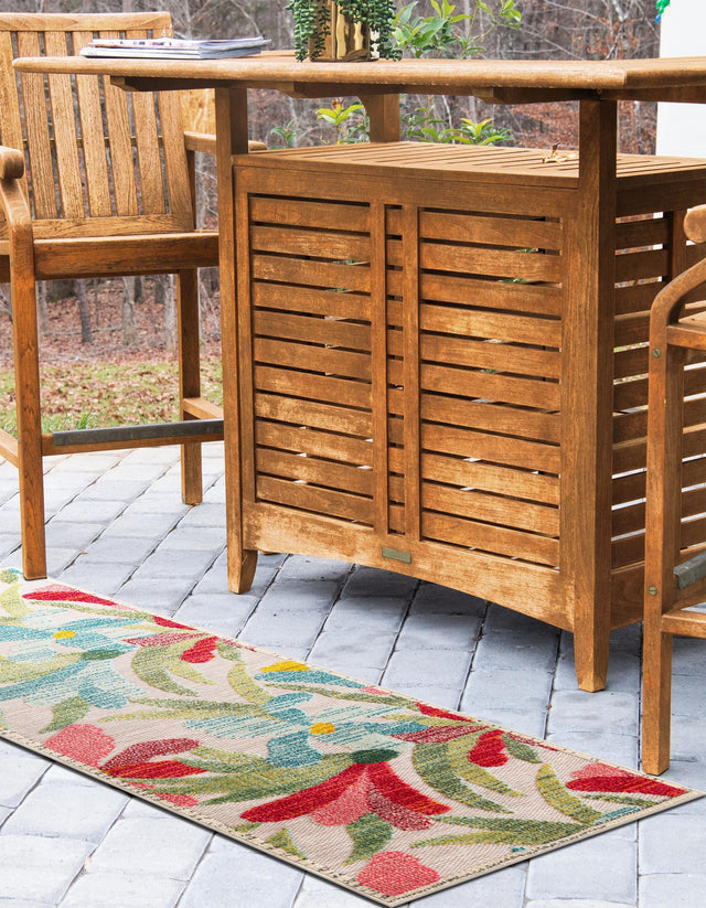Multicolor 2' x 8' Outdoor Casablanca Runner Area Rug Weather Resistant for Patio, Deck, Terrace, Balcony, Porch Polypropylene Vivid Colorful Modern Carpet for Sale at Rug Engine