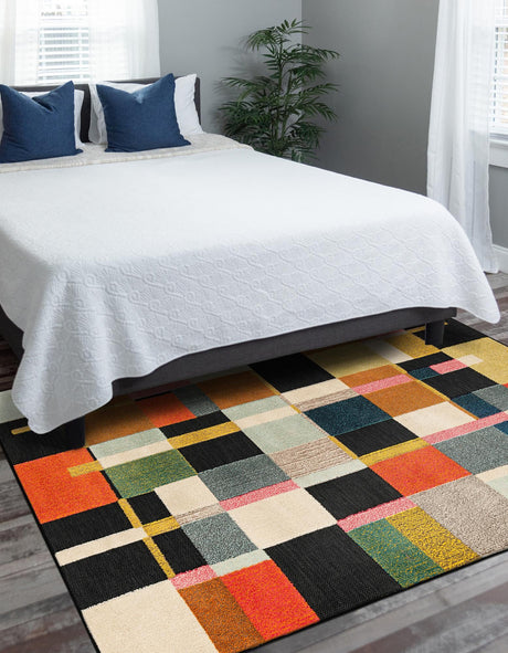 Multicolor 2' x 3' 1 Outdoor Casablanca Rectangle Area Rug Weather Resistant for Patio, Deck, Terrace, Balcony, Porch Polypropylene Vivid Colorful Modern Carpet for Sale at Rug Engine