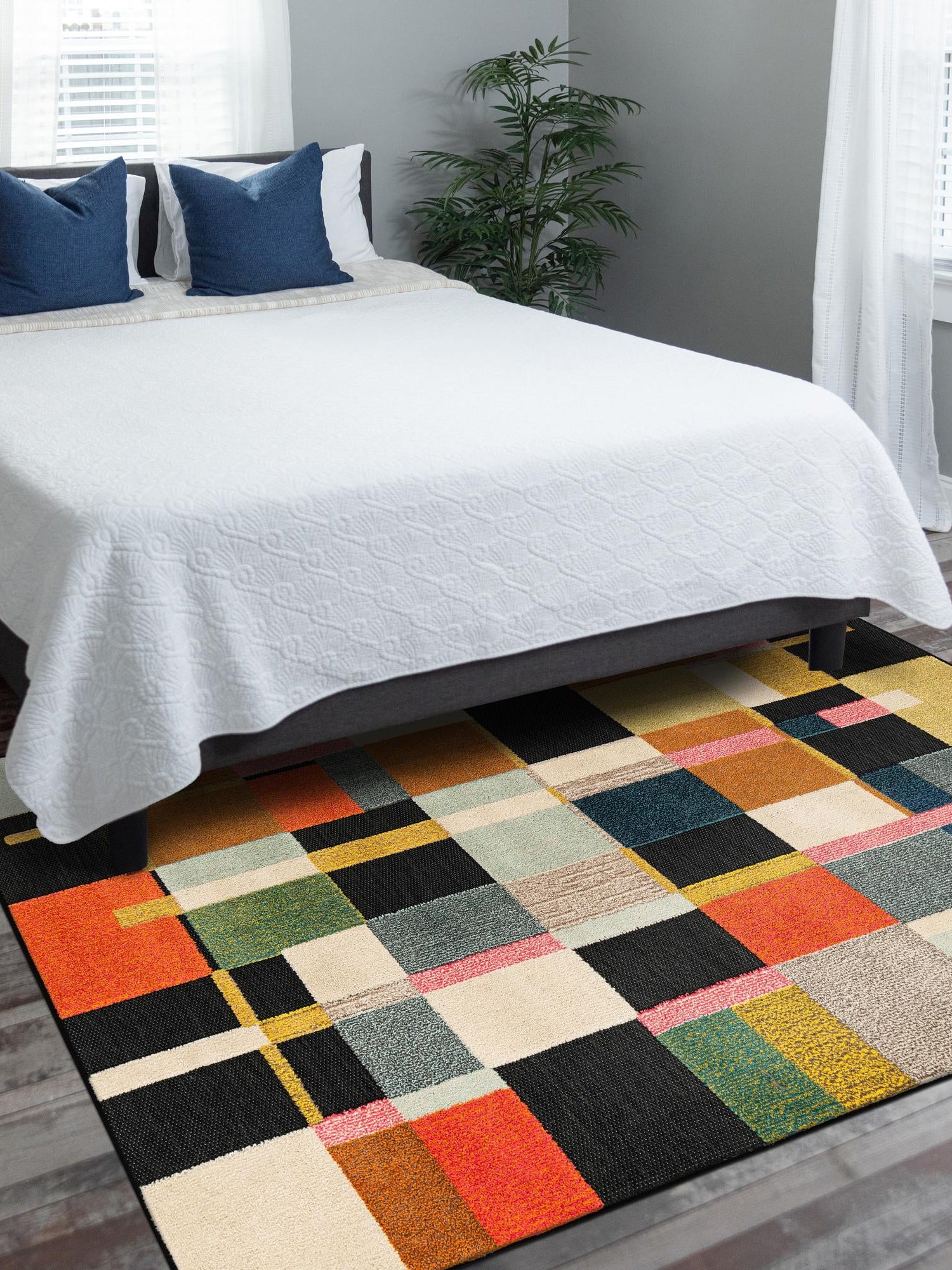 Multicolor 7' 10 x 10' Outdoor Casablanca Rectangle Area Rug Weather Resistant for Patio, Deck, Terrace, Balcony, Porch Polypropylene Vivid Colorful Modern Carpet for Sale at Rug Engine