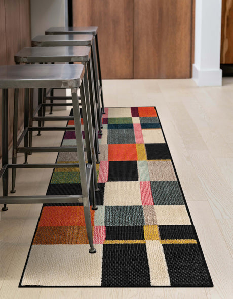 Multicolor 2' 7 x 10' Outdoor Casablanca Runner Area Rug Weather Resistant for Patio, Deck, Terrace, Balcony, Porch Polypropylene Vivid Colorful Modern Carpet for Sale at Rug Engine