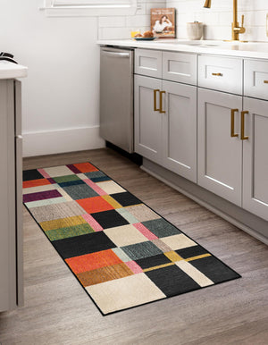 Multicolor 2' x 5' 1 Outdoor Casablanca Runner Area Rug Weather Resistant for Patio, Deck, Terrace, Balcony, Porch Polypropylene Vivid Colorful Modern Carpet for Sale at Rug Engine