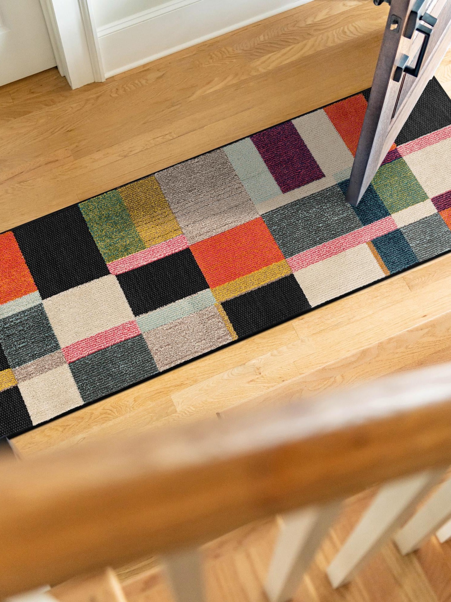 Multicolor 2' 7 x 12' Outdoor Casablanca Runner Area Rug Weather Resistant for Patio, Deck, Terrace, Balcony, Porch Polypropylene Vivid Colorful Modern Carpet for Sale at Rug Engine