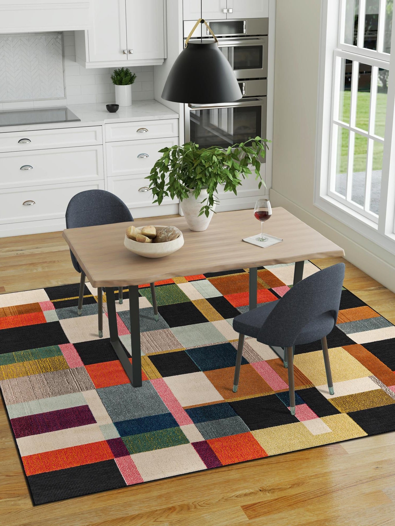 Multicolor 10' x 10' Outdoor Casablanca Square Area Rug Weather Resistant for Patio, Deck, Terrace, Balcony, Porch Polypropylene Vivid Colorful Modern Carpet for Sale at Rug Engine