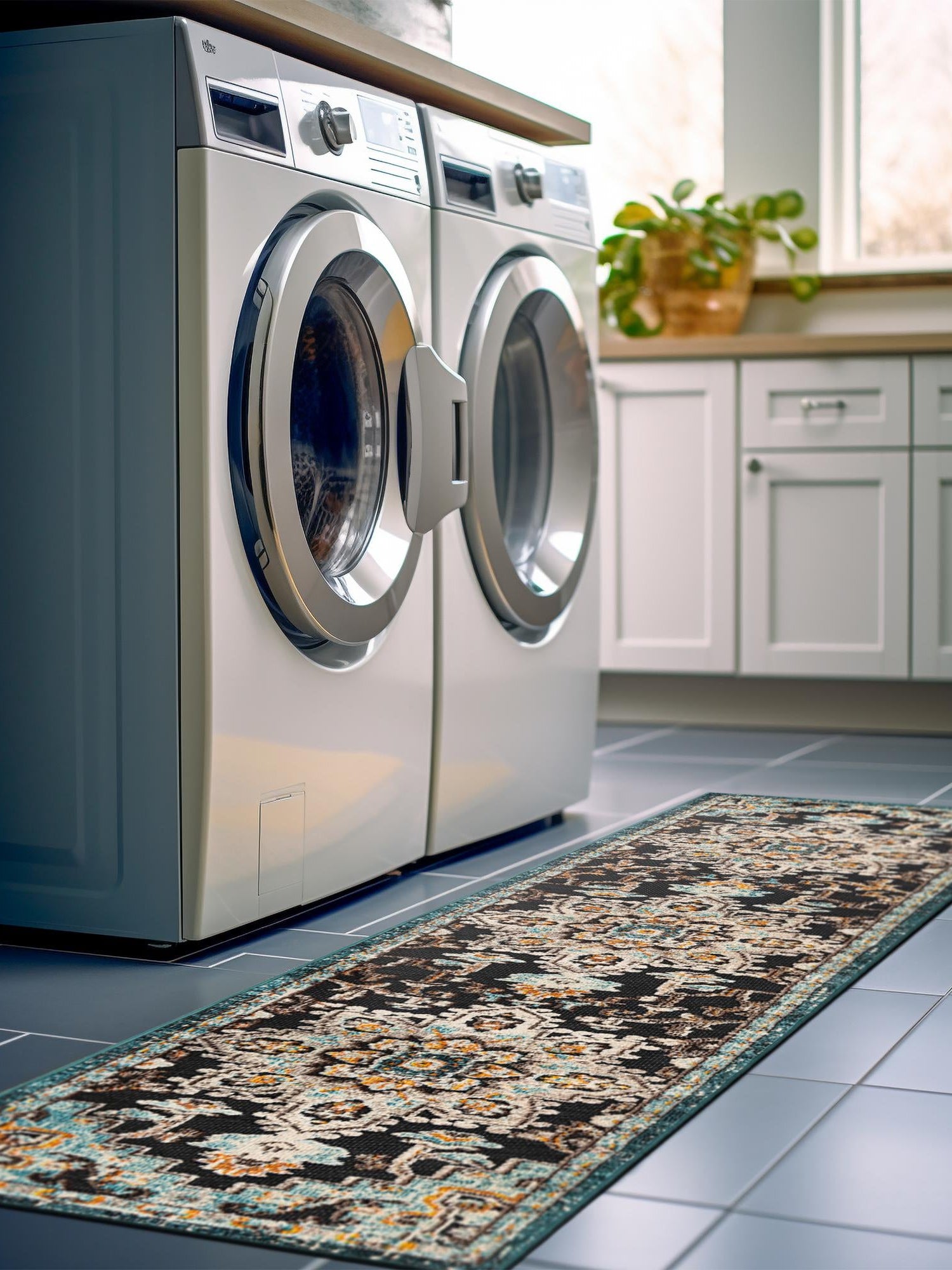 Navy Blue 2' 7 x 10' Outdoor Casablanca Runner Area Rug Weather Resistant for Patio, Deck, Terrace, Balcony, Porch Polypropylene Vivid Colorful Modern Carpet for Sale at Rug Engine