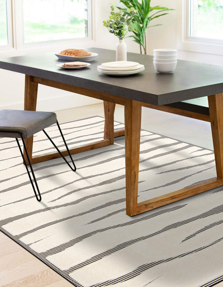 Ivory White 5' 1 x 7' 1 Prismatic Rectangle Area Rug Modern Geometric Unique Design Carpet for Contemporary Interior Home Decorating for Sale at Rug Engine