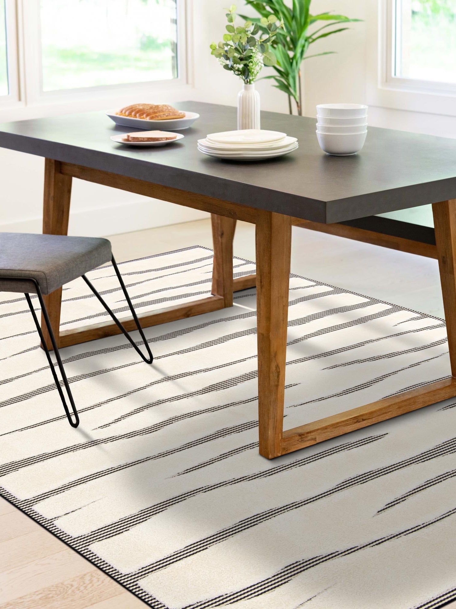 Ivory White 5' 3 x 8' Prismatic Rectangle Area Rug Modern Geometric Unique Design Carpet for Contemporary Interior Home Decorating for Sale at Rug Engine