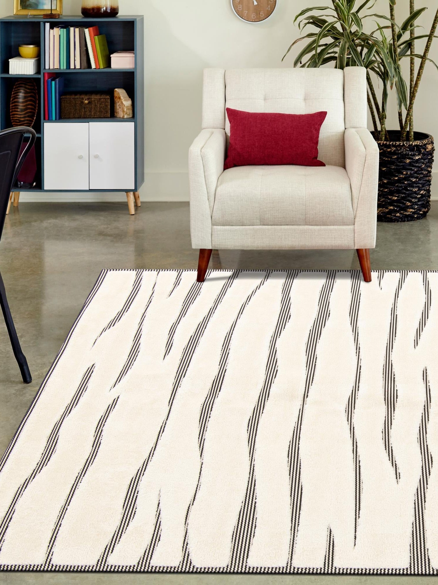 Ivory White 4' 1 x 6' 1 Prismatic Rectangle Area Rug Modern Geometric Unique Design Carpet for Contemporary Interior Home Decorating for Sale at Rug Engine
