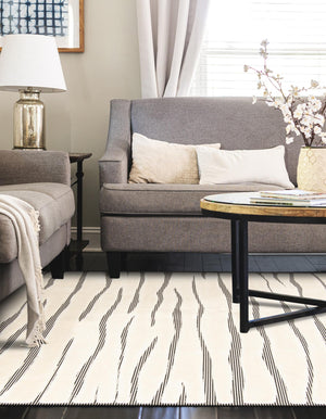 Ivory White 5' 3 x 8' Prismatic Rectangle Area Rug Modern Geometric Unique Design Carpet for Contemporary Interior Home Decorating for Sale at Rug Engine