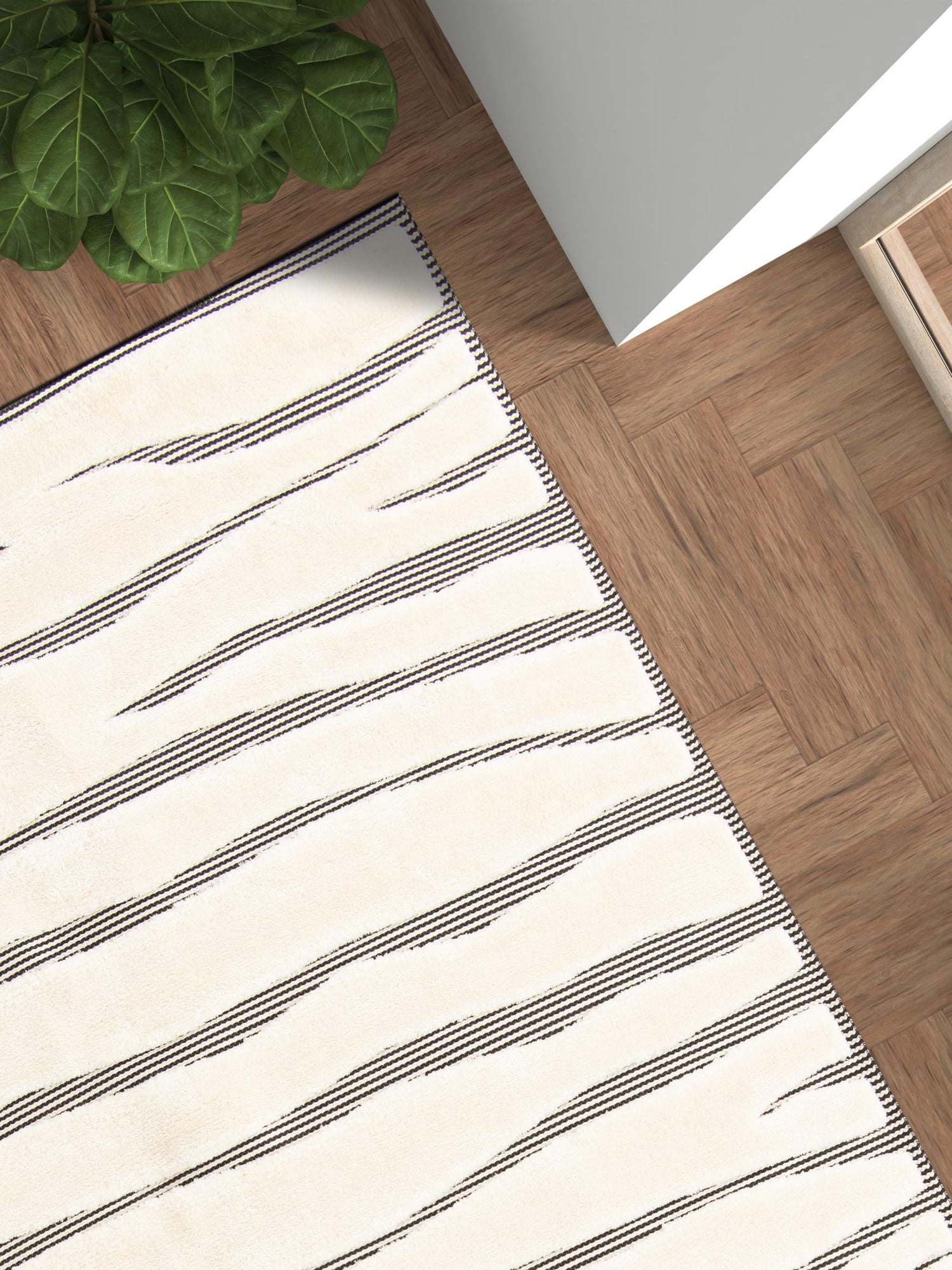 Ivory White 5' 3 x 8' Prismatic Rectangle Area Rug Modern Geometric Unique Design Carpet for Contemporary Interior Home Decorating for Sale at Rug Engine