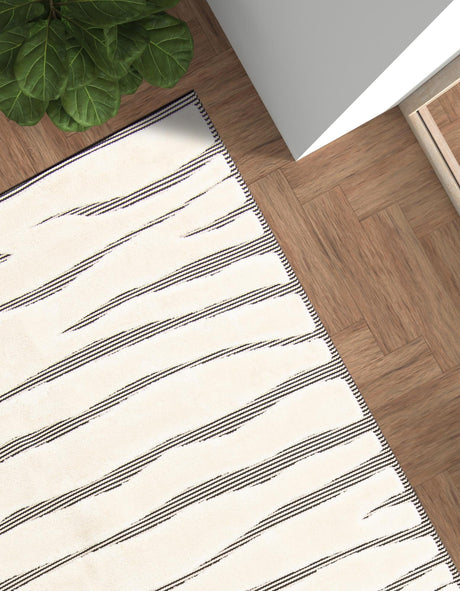 Ivory White 5' 1 x 7' 1 Prismatic Rectangle Area Rug Modern Geometric Unique Design Carpet for Contemporary Interior Home Decorating for Sale at Rug Engine