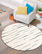 Ivory White 3' 1 x 3' 1 Prismatic Round Area Rug Modern Geometric Unique Design Carpet for Contemporary Interior Home Decorating for Sale at Rug Engine