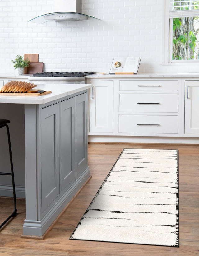 Ivory White 2' 7 x 12' Prismatic Runner Area Rug Modern Geometric Unique Design Carpet for Contemporary Interior Home Decorating for Sale at Rug Engine