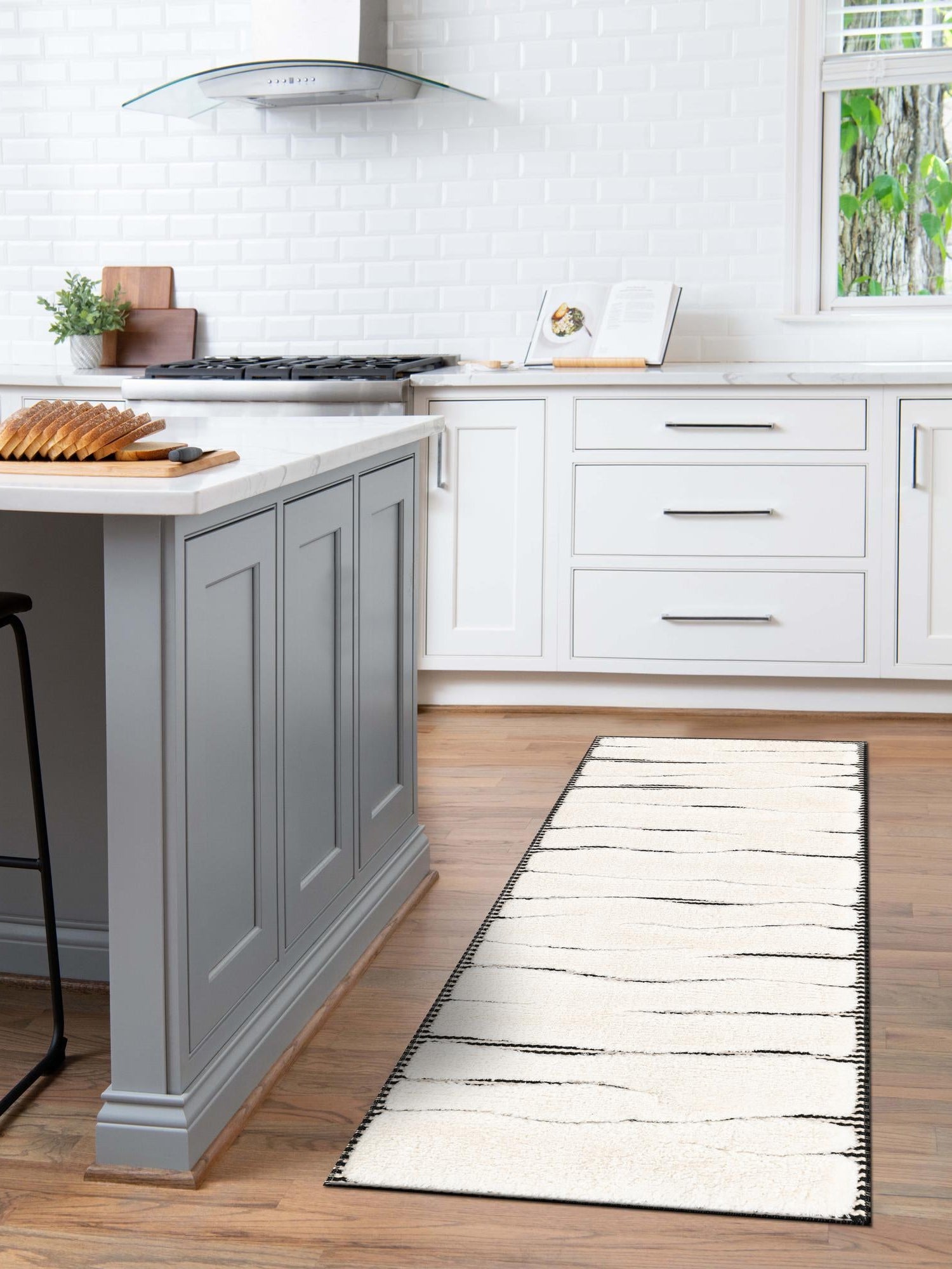Ivory White 2' 7 x 8' Prismatic Runner Area Rug Modern Geometric Unique Design Carpet for Contemporary Interior Home Decorating for Sale at Rug Engine