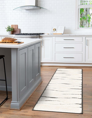 Ivory White 2' 7 x 8' Prismatic Runner Area Rug Modern Geometric Unique Design Carpet for Contemporary Interior Home Decorating for Sale at Rug Engine
