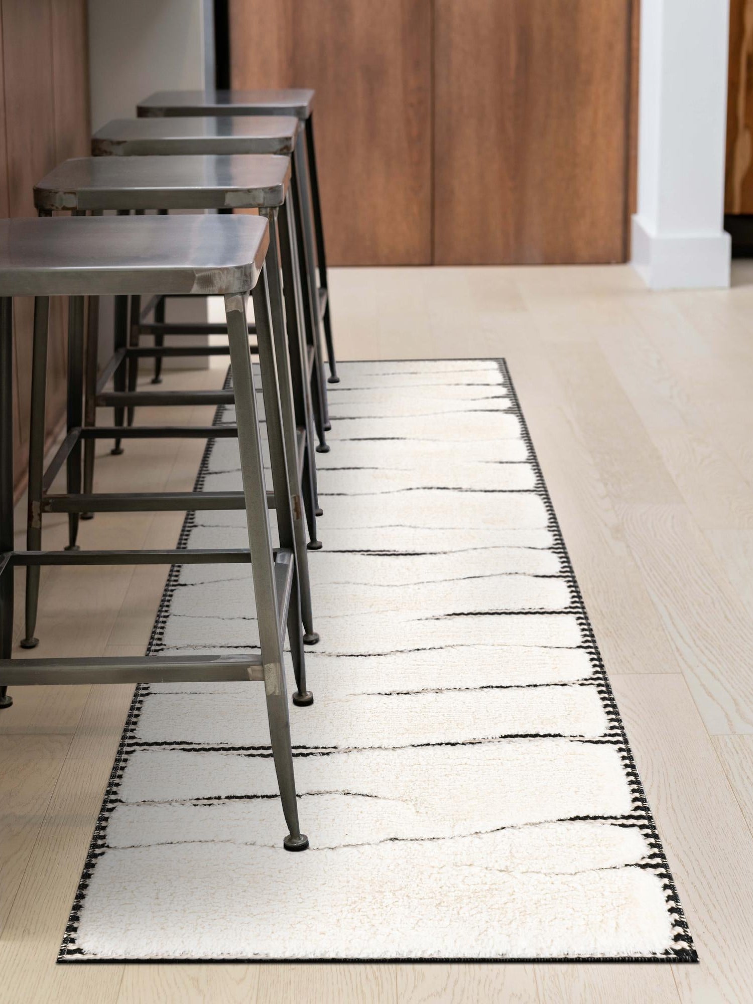 Ivory White 2' 7 x 10' Prismatic Runner Area Rug Modern Geometric Unique Design Carpet for Contemporary Interior Home Decorating for Sale at Rug Engine