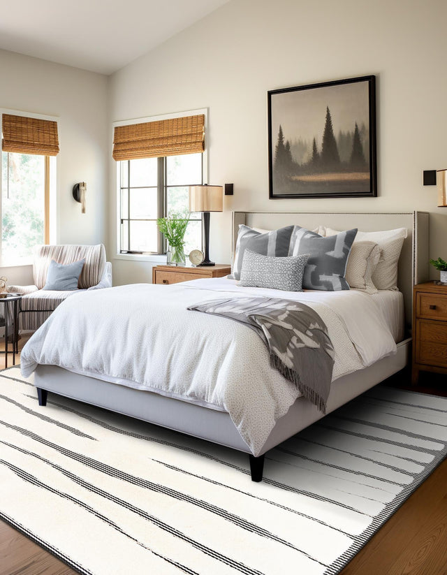 Ivory White 7' 10 x 7' 10 Prismatic Square Area Rug Modern Geometric Unique Design Carpet for Contemporary Interior Home Decorating for Sale at Rug Engine