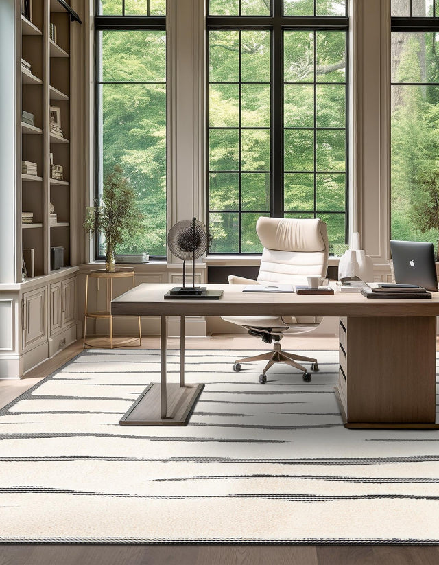 Ivory White 7' 10 x 7' 10 Prismatic Square Area Rug Modern Geometric Unique Design Carpet for Contemporary Interior Home Decorating for Sale at Rug Engine
