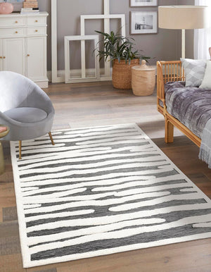 Gray 5' 3 x 8' Prismatic Rectangle Area Rug Modern Geometric Unique Design Carpet for Contemporary Interior Home Decorating for Sale at Rug Engine