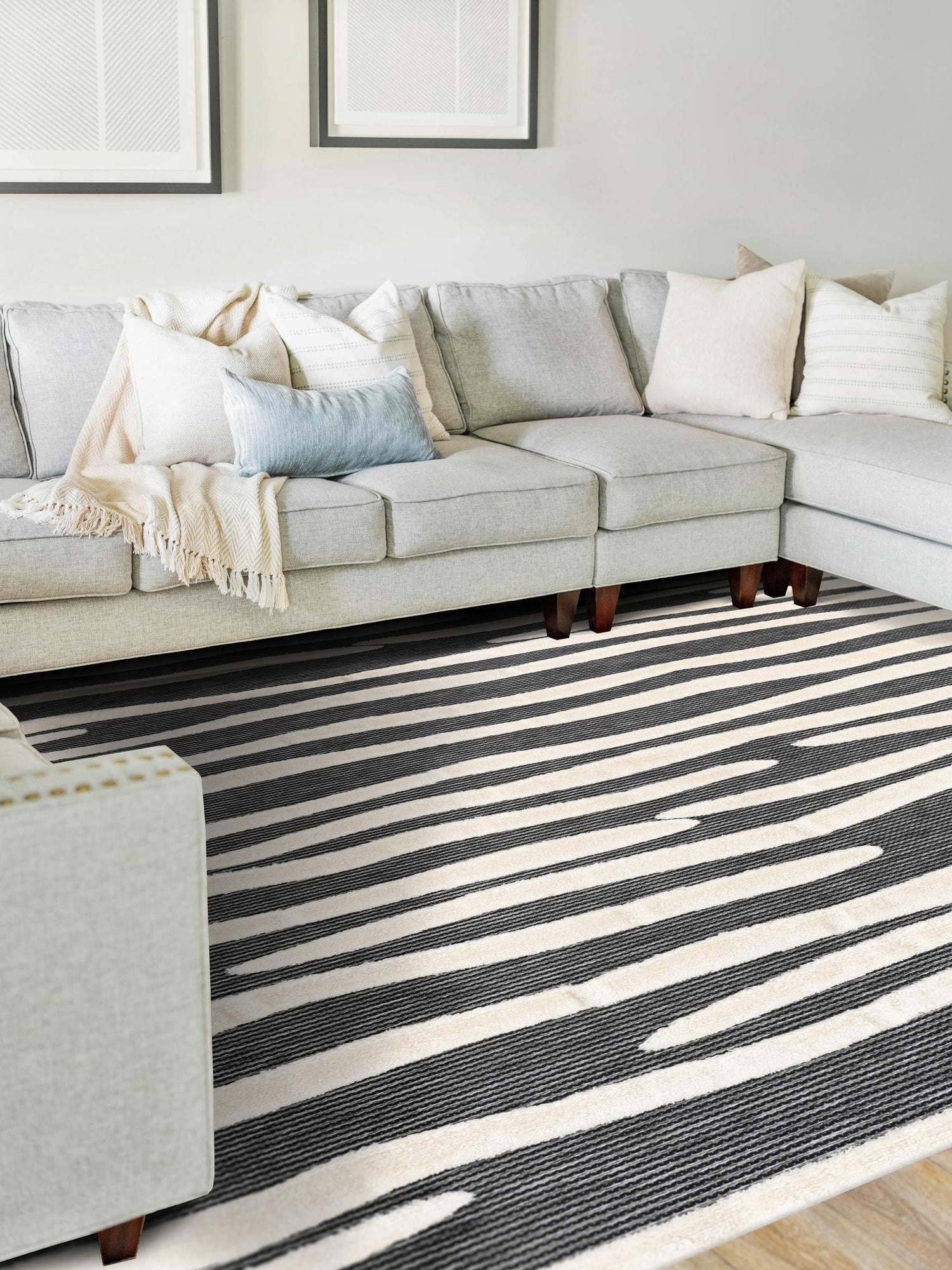 Gray 7' 10 x 10' Prismatic Rectangle Area Rug Modern Geometric Unique Design Carpet for Contemporary Interior Home Decorating for Sale at Rug Engine