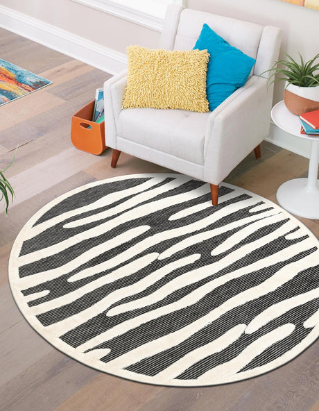 Gray 3' 1 x 3' 1 Prismatic Round Area Rug Modern Geometric Unique Design Carpet for Contemporary Interior Home Decorating for Sale at Rug Engine