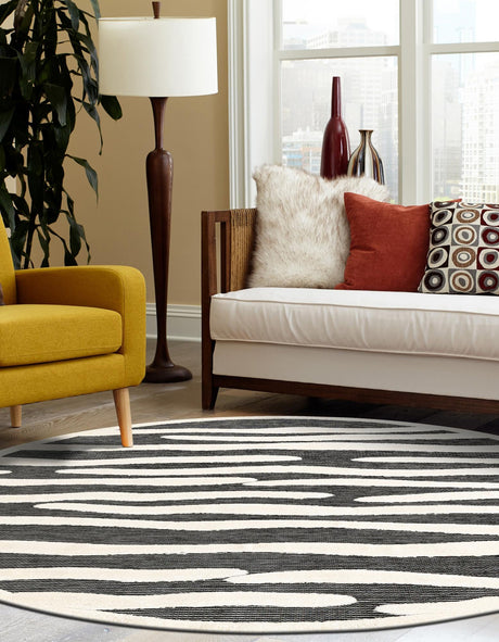 Gray 3' 1 x 3' 1 Prismatic Round Area Rug Modern Geometric Unique Design Carpet for Contemporary Interior Home Decorating for Sale at Rug Engine