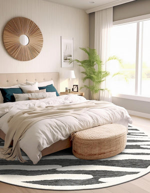 Gray 3' 1 x 3' 1 Prismatic Round Area Rug Modern Geometric Unique Design Carpet for Contemporary Interior Home Decorating for Sale at Rug Engine