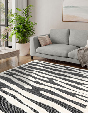 Gray 7' 10 x 7' 10 Prismatic Square Area Rug Modern Geometric Unique Design Carpet for Contemporary Interior Home Decorating for Sale at Rug Engine