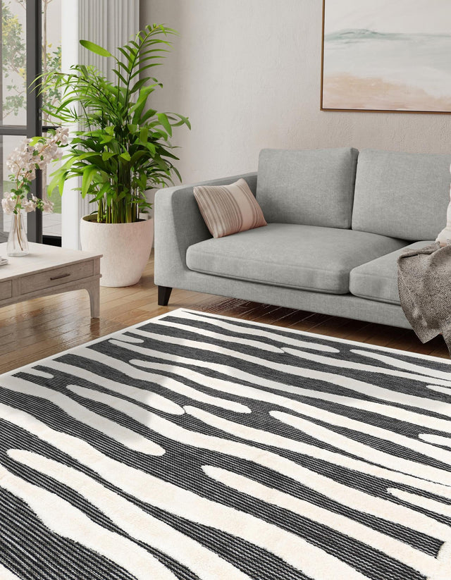 Gray 7' 10 x 7' 10 Prismatic Square Area Rug Modern Geometric Unique Design Carpet for Contemporary Interior Home Decorating for Sale at Rug Engine