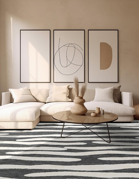 Gray 7' 10 x 7' 10 Prismatic Square Area Rug Modern Geometric Unique Design Carpet for Contemporary Interior Home Decorating for Sale at Rug Engine