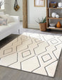 Ivory White 2' x 3' 1 Prismatic Rectangle Area Rug Modern Geometric Unique Design Carpet for Contemporary Interior Home Decorating for Sale at Rug Engine
