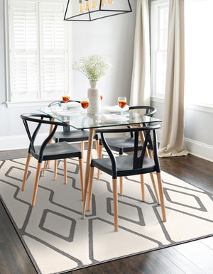 Ivory White 6' 1 x 9' Prismatic Rectangle Area Rug Modern Geometric Unique Design Carpet for Contemporary Interior Home Decorating for Sale at Rug Engine