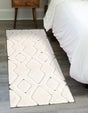 Ivory White 2' 7 x 12' Prismatic Runner Area Rug Modern Geometric Unique Design Carpet for Contemporary Interior Home Decorating for Sale at Rug Engine