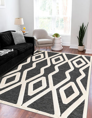 Gray 7' 10 x 10' Prismatic Rectangle Area Rug Modern Geometric Unique Design Carpet for Contemporary Interior Home Decorating for Sale at Rug Engine