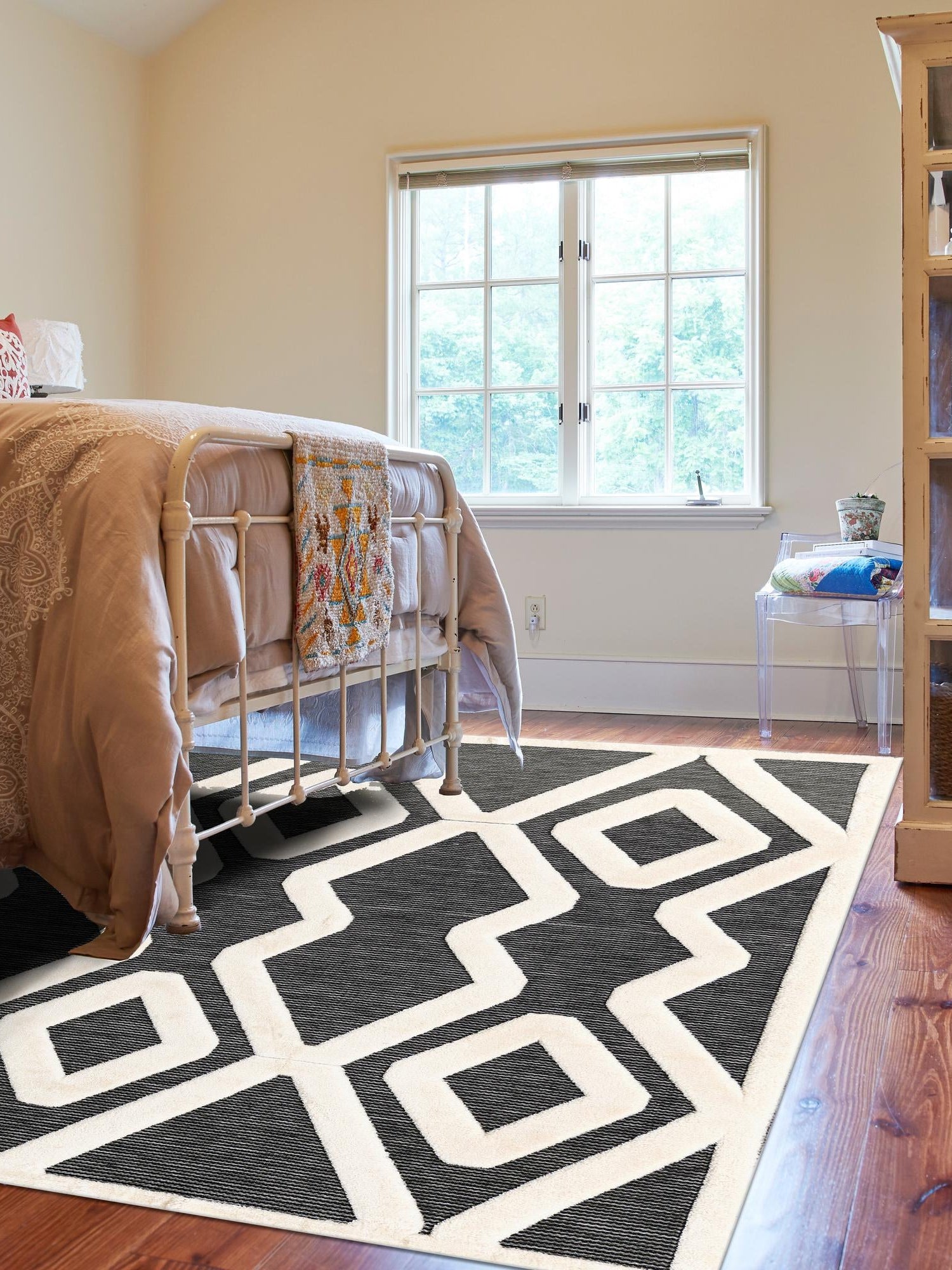 Gray 6' 1 x 9' Prismatic Rectangle Area Rug Modern Geometric Unique Design Carpet for Contemporary Interior Home Decorating for Sale at Rug Engine