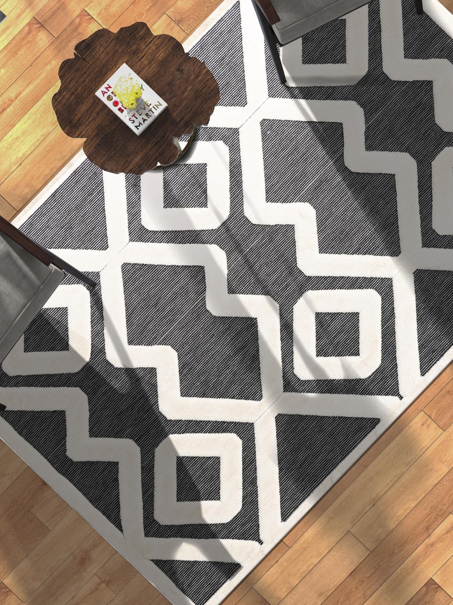 Gray 6' 1 x 9' Prismatic Rectangle Area Rug Modern Geometric Unique Design Carpet for Contemporary Interior Home Decorating for Sale at Rug Engine