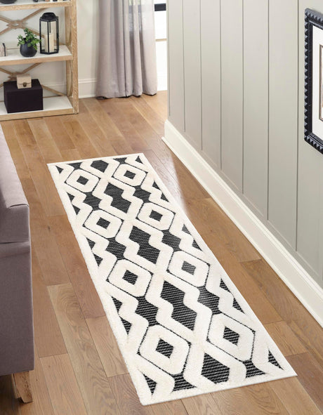 Gray 2' 7 x 8' Prismatic Runner Area Rug Modern Geometric Unique Design Carpet for Contemporary Interior Home Decorating for Sale at Rug Engine